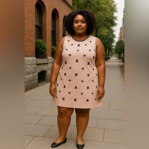 Ann Taylor Pink Jeweled Shift Dress Women’s Size 18